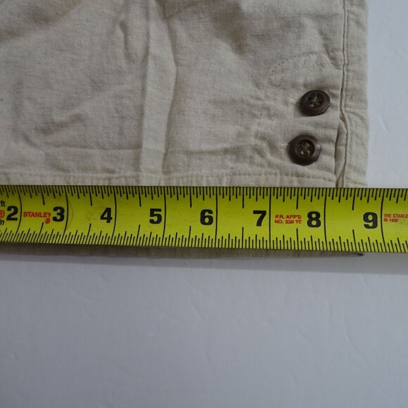 Vintage Cathy Daniels Beige Linen Blend Capri Pants Women Size 12 Button Accents - Picture 11 of 12